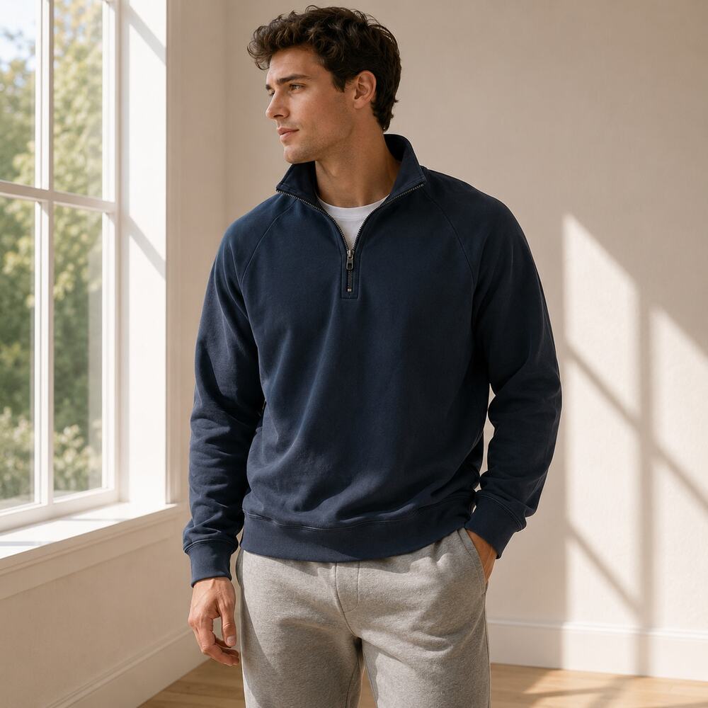 Lululemon Men's Navy Quarter Zip Pullover Sweatshirt Preloved Athletic Layer